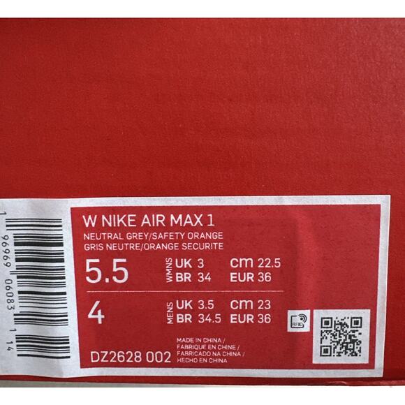 Nike Air Max Women's Size 5.5 Men's 4 Safety Orange/Grey/White DZ2628-002 New - Picture 10 of 10